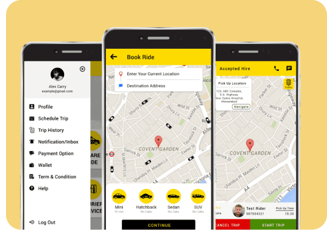 Xaber Mobile App Screen